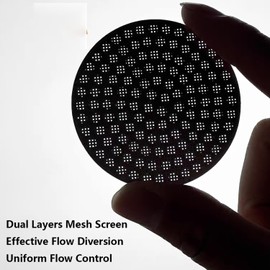 Puck Screen Reusable Mesh Coffee Filter for Espresso Portafilter Basket with Silent Puck Screen Ejector Coffee Grounds Remover Knock-Free Air Blower Kit (58mm)