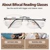 Myfeasy Photochromic Bifocal Reading Glasses Titanium Frameless Men's Reading Glasses
