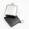 iSavage 6oz Rectangle Hip Flask with a Detachable Leather Pouch-YM605