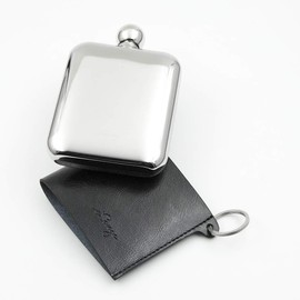 iSavage 6oz Rectangle Hip Flask with a Detachable Leather Pouch-YM605