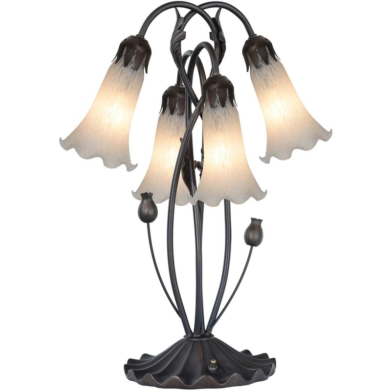 Bieye Lily Flower Blown Glass Lampshade (White, Large I.D. 1.26"