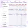 1Pack ADHD Cleaning Planner, Editable ADHD Cleaning Schedule Checklist Organizer,