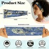 6Pcs Wide Floral Boho Headbands for Women - Elastic Non