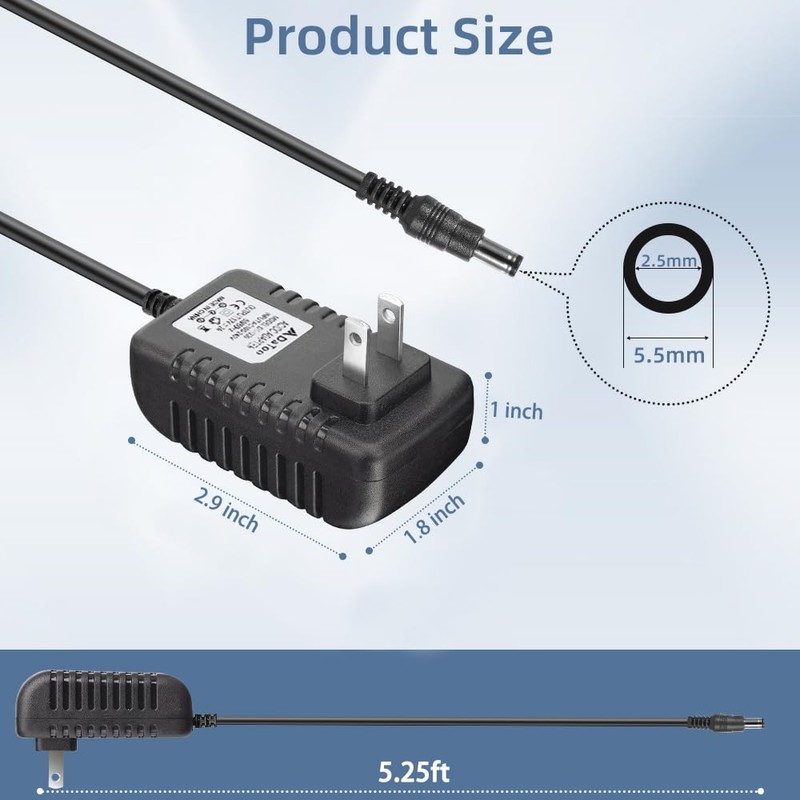 DaToo Aquarium Light LED Power Adapter AC 100-240V DC 12V