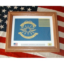 Framed American Revolution Flag...2nd Light Dragoons