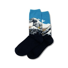 Hot Sox Women's Trouser Socks - Katsushika Hokusai - Great Wave, sock size 9-11