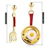 ANDPAI Cooking Baking Chef Charms Earrings Frying Pan Fried Egg