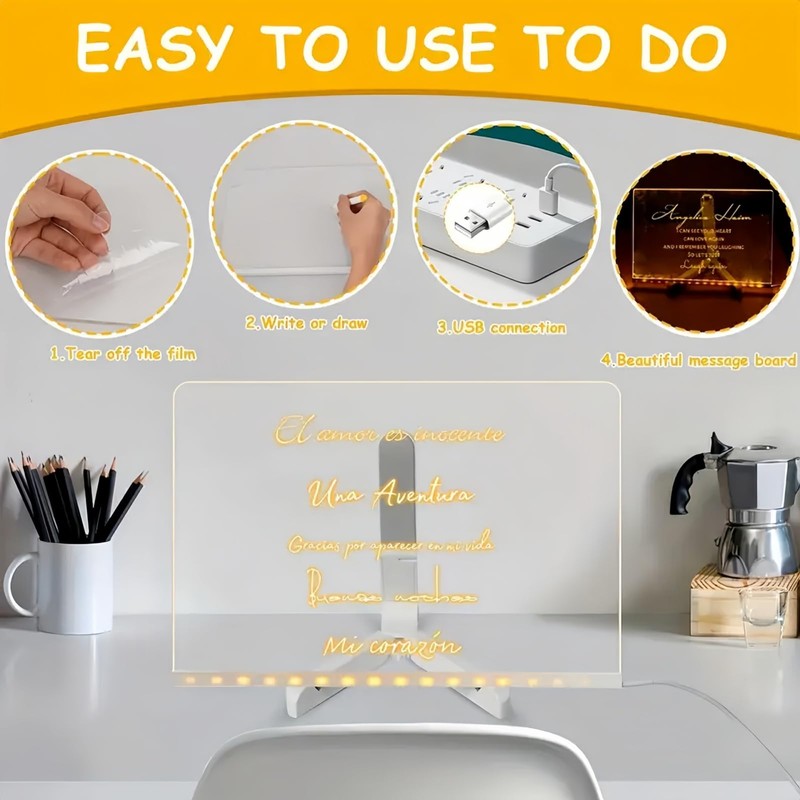 Acry/LIC LED Writing Message Board,LED Message Board with 7 Colors