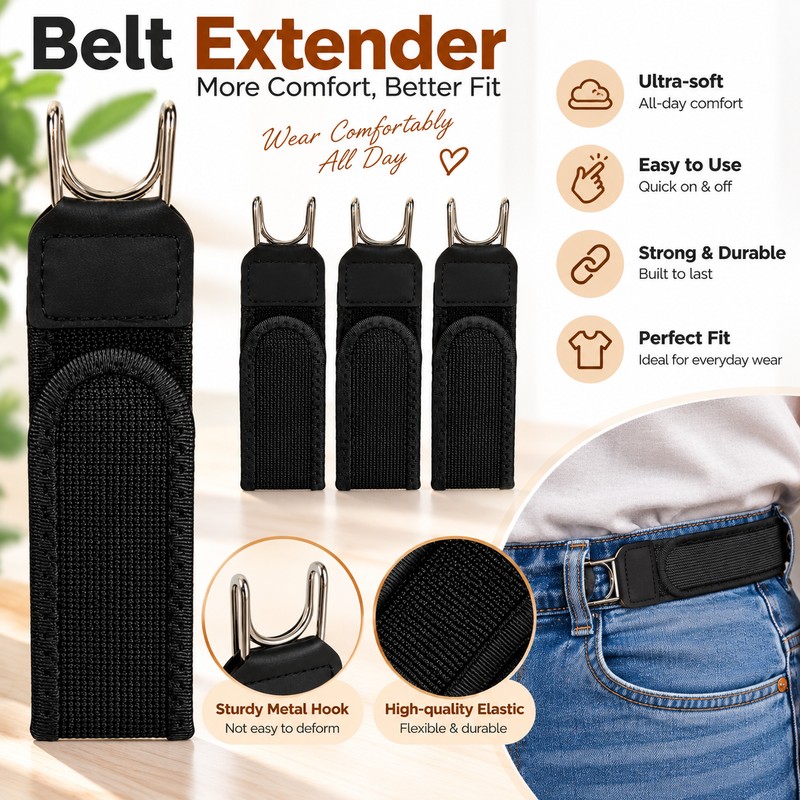 Adjustable Buckleless Belt for Men's Pants – Elastic Hook Waist