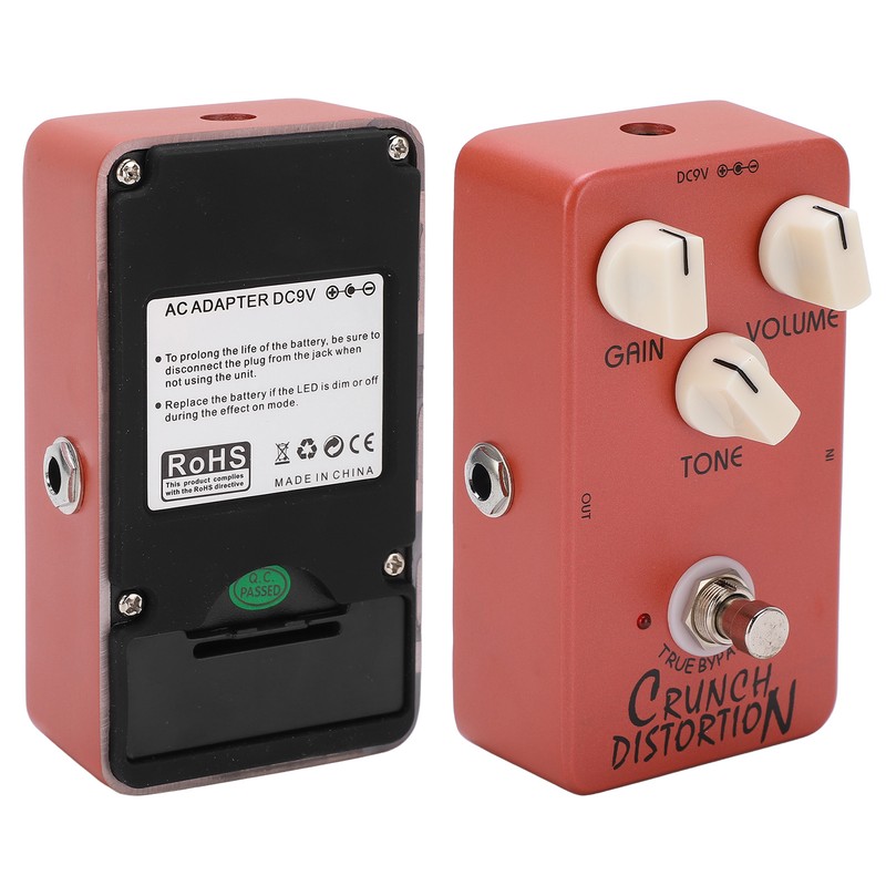 Distortion Pedal Dark Red Metal Classic British Rock Monoblock Guitar