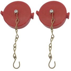 SpringSpray (2 Pack) 2-1/2" NH/NST Plastic Fire Hose Connection Standpipe Cap Fitting and Chain Red Plastic Anti Theft FDC Cap Fire Equipment