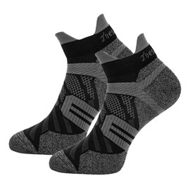 Toes&Feet Women's 2-Pack Black Anti-Sweat Deodorant Thin Ankle Compression Running Socks,L