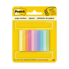 Post-it Marcadores de Página Adhesivos Mini, 1.3 cm x 4.4 cm, Colores Ultra Variados, 10 pads, 50 marcadores por pad