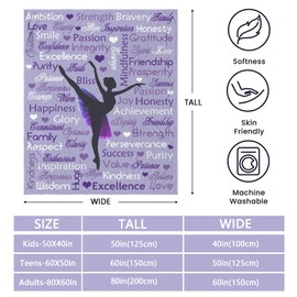 Ivivis Dance Gifts for Girls Teen, Dance Recital Gifts for Girls, Dancer Gifts for Girls Teens Women, Birthday Gifts for Dancers Ballet Dancer Dance Teacher Dance Team, Dance Blanket Throws 60"x50"