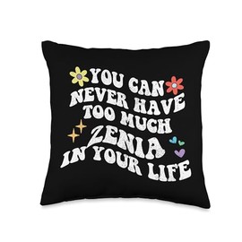 Retro Groovy You Can Never Have Too Much Zenia In Your Life Throw Pillow