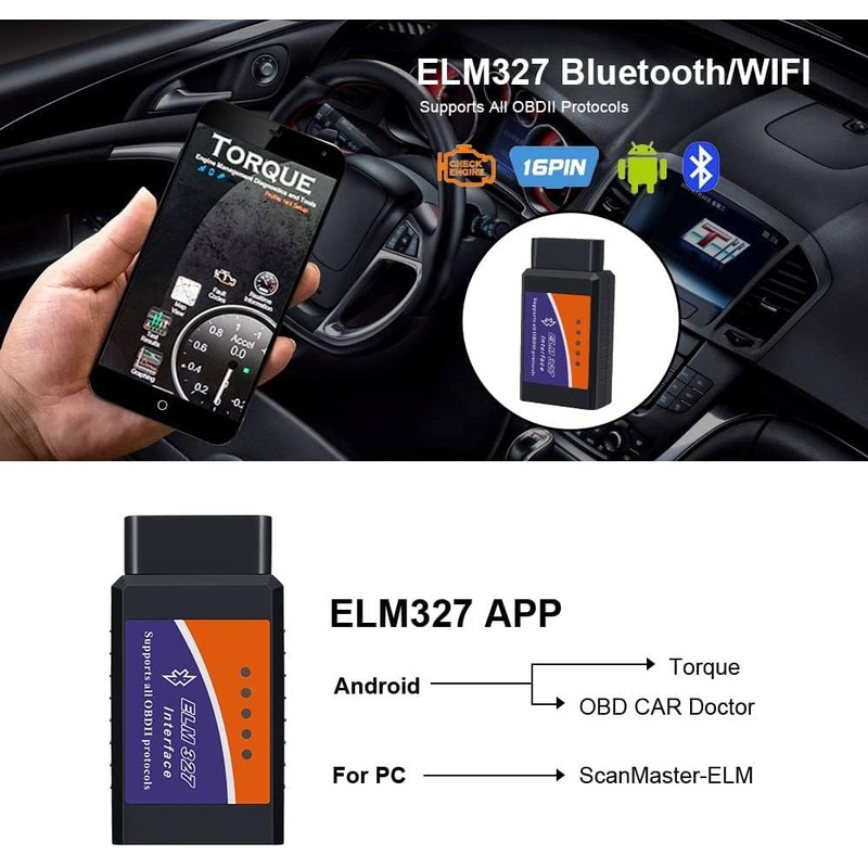 ELM327 Bluetooth OBD2 V2.1 Diagnostic Device Diagnostic Devices Test Device