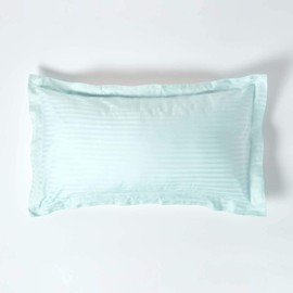 Homescapes 100% Egyptian Cotton King Size Oxford Pillowcase Blue 330 Thread Count Satin Stripes for Large Pillows