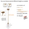 KLSS Brass Pendant Lights Kitchen Island,Modern Farmhouse Clear Glass Pendant