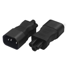 JORIDNO 2 Pack IEC320 C14 to C5 AC Power Adapter Converter for Mickey Mouse Laptop Receptacle Converter，IEC C14 Male Plug to C5 3Pole Female Socket