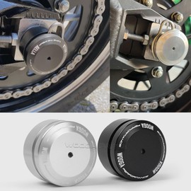 WOOGA CNC Motorcycle Rear Axle Fork Nut Cover, Wheel Slider, Screw Cap Accessories Compatible with Kawasaki / Kawasaki Z900RS SE CAFE Z 900 RS 2018 2019 2020 2021 2022 2023 2024 (Black)