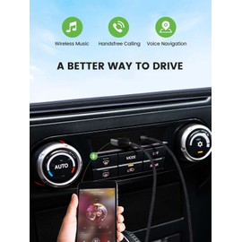 HVMLAK Aux Bluetooth 5.2 Car Adapter, USB Powered 3.5mm Jack, Handsfree Call, Music Streaming for Trucks Hi-Fi Home Stereo Systems