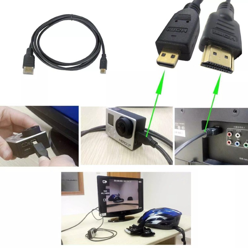 Generic 2in1 Cable Kit for GoPro Hero HD 4/3+/3, 6ft