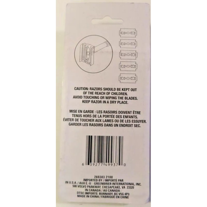 Assured Double Edge Shaving Safety Razor for Men + 10