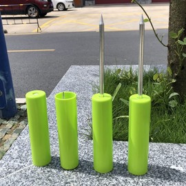 JBRUN 4 Pcs Fishing Rod Holder, Fishing Pole Holders Ground, Rod Holders for Bank Beach Fishing, Beach Support Stand Reinforced PVC, Without Hurting The Rod Holder, 4 Free Alarm Bells (6PACK)