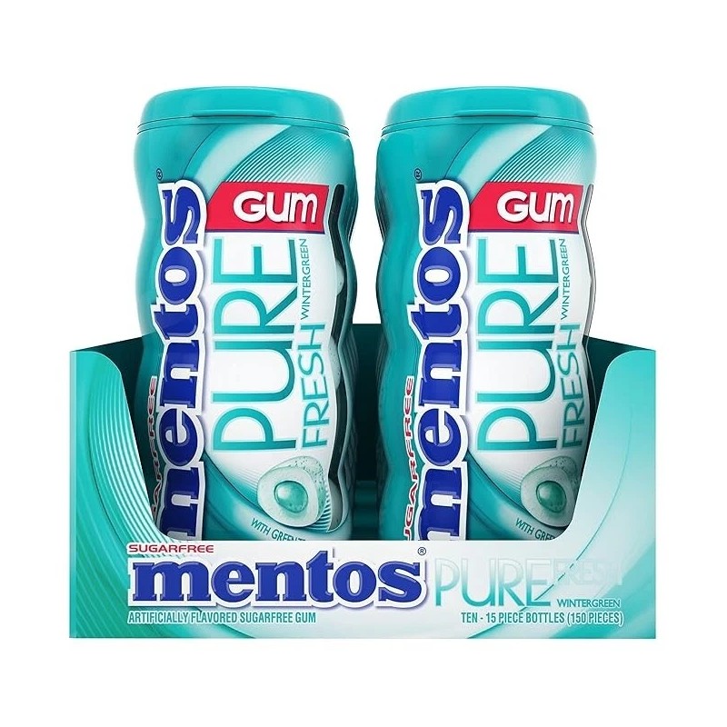 Mentos Pure Fresh Sugar-Free Chewing Gum , Wintergreen, 15 Piece