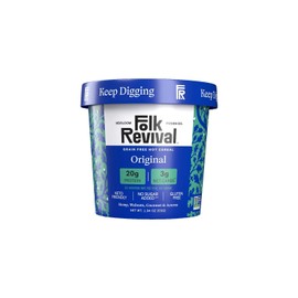 Folk Revival Original Keto Instant Oatmeal - 20g Protein, 3g Net Carbs, High Fiber, Non GMO, Gluten Free, Made with Acorns - 12 Cups Per Case