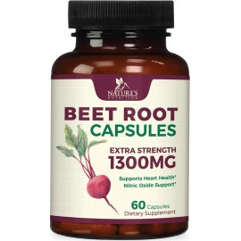 Beet Root Capsules Extra Strength 1300mg Beetroot Powder Extract