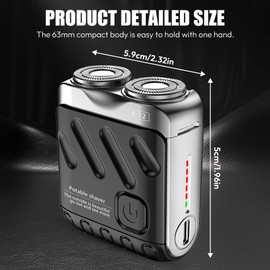 Rasierer Herren Elektrisch, Elektrischer Nass und Trockenrasierer für Herren Mit 9 Stahlklingen, Magnetischen und Schwimmenden Scherköpfen, Mini Rasierer, Tiefenreinigung Shaver für Zuhause, Reisen