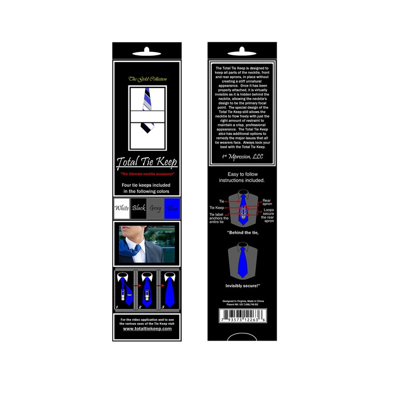 Total Tie Keep Necktie Accessory Gold Collection - 4 pack