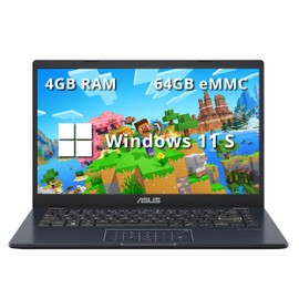 ASUS 14" FHD Laptop, Intel Celeron N4500 Processor, 4GB RAM, 64GB eMMC, Intel Iris Xe Graphics, 720P Camera, Bluetooth, Win 11 S, Quiet Blue (Renewed)