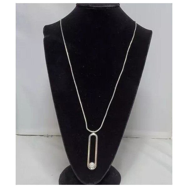 Illuminata silver pendant necklace with pearl bead NWT