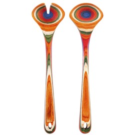 Totally Bamboo Baltique Marrakesh Collection Wooden Salad Serving Utensils Set, 11-3/4" Long