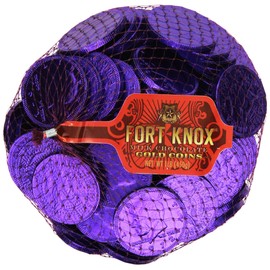 Fort Knox Purple Milk Chocolate Coins, 1.5 Inch, 0.15 Ounce
