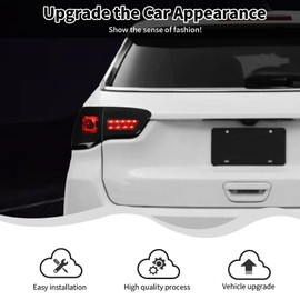 HTHE Tail Light Taillight Guard Cover Fit for for Jeep Compass Accessories 2017+ Rear Light Cover Exterior Accessories,Smoked Black