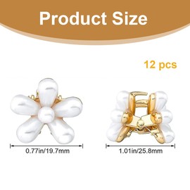 EIHI 10 Pack Mini Pearl Hair Clips Mini Flower Claw Clips Metal Clips Decorative Hair Accessories Elegant Women Hair Accessories Girls Birthday Party Wedding