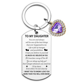 Back To School Gifts Daughter Birthday Gifts From Mom Dad Mothers Day Gift For Daughters Happy Birthday Daughter Inspirational Gift To My Daughters Keychain Valentines Christmas Stuff