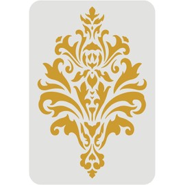 FINGERINSPIRE Damask Stencil 11.7x8.3inch Reusable Damask Wall Stencil Damask Floral Stencil for Painting Floral Allover Pattern Stencils for Painting on Wall, Furniture, Wood and Paper