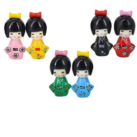 CanHighGer Japanese Decorative Statue Miniature Girl in Kimono Japanese Table Decoration (Japanese Decoration, 6 Colors)