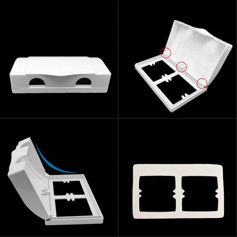 1x Socket Cover Box, Childproof Double-Position Switch Protector Cover 86