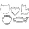 (5Pcs) 5 Piece Mini Cat Kitten Treat Cookie Cutter Set