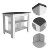 FM FURNITURE Brooklyn Kitchen Island, White, Surface Color Onix, with