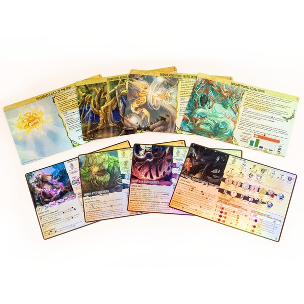 Greater Than Games Spirit Island: Nature Incarnate Foil Panels - 8 Spirit Foil Panels, Replace Your Existing Cards, Game Accessory