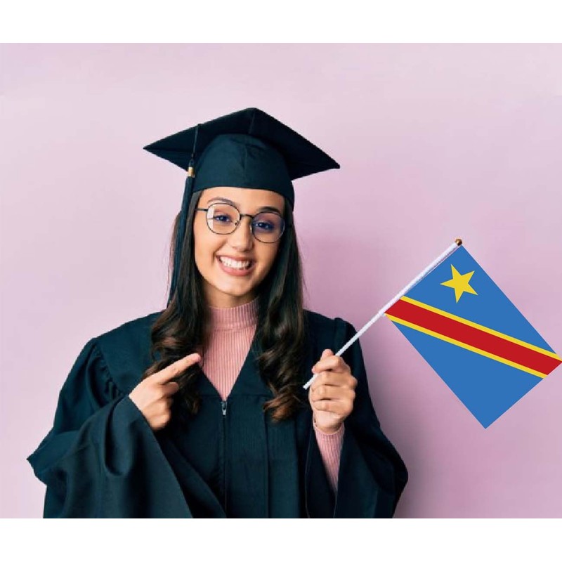 10 PCS Congo Handheld Small Flag, Democratic Republic of Congo