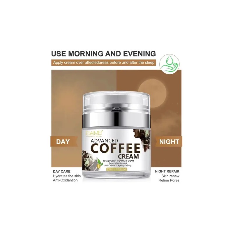 Crema Facial Extracto Natural Café Antioxidante Aclarante