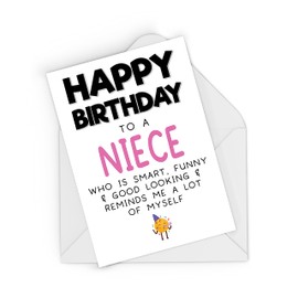 Rib ticklerz - Funny Niece Birthday Card - Niece Birthday Card Comedy Joke Card - Adult Humour Card From Auntie Uncle Family Child Comical Banter Humour - CD556