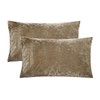 Fredsure Distressed Velvet Pillowcase Pair, 20"x40" Khaki